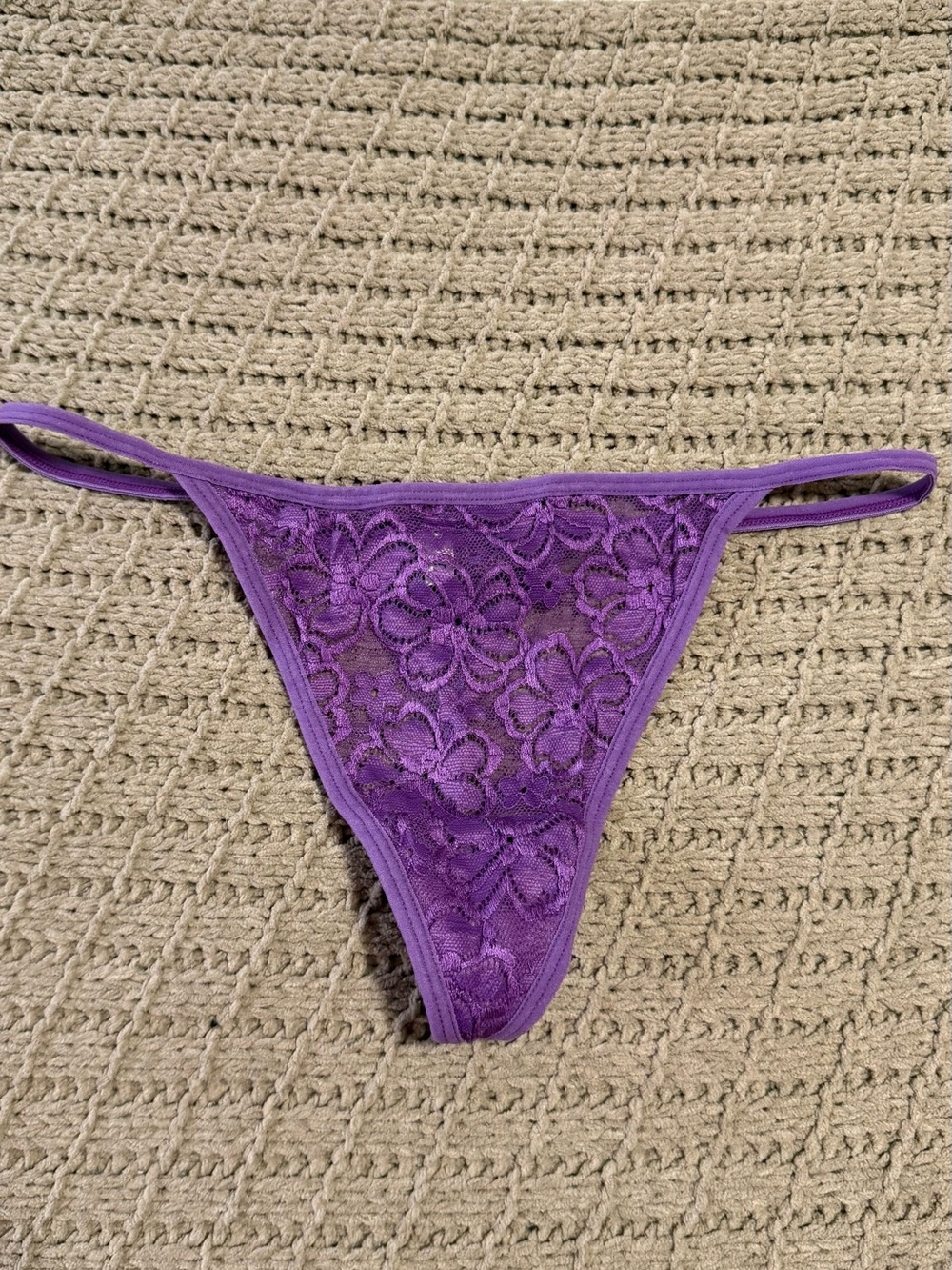 Purple Lace G-String Panty - Women's Intimates